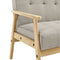Lloyd 3 Seater Sofa Bed Fabric With Wooden Frame Scandinavia - Cream