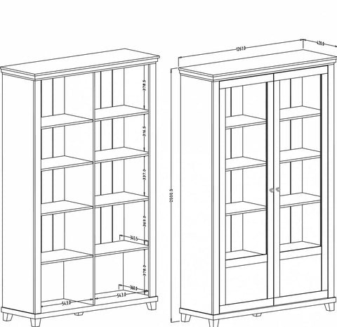 Evora 13 Display Cabinet 126cm - Oak Lefkas 126cm