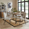 Dunelm Brayden 4-6 Seater Rectangular Dining Table, Parquet Effect, Dark Wood ...