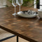Dunelm Brayden 4-6 Seater Rectangular Dining Table, Parquet Effect, Dark Wood ...