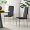 Furniture Box 6X Milan Kitchen Dining Chair Black Velvet Gold Legs