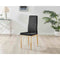 Furniture Box 6X Milan Kitchen Dining Chair Black Velvet Gold Legs