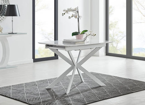 Furniturebox Lira 120 Extending Dining Table and 4 Cappuccino Milan Chairs ...