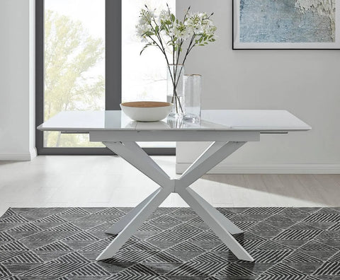 Furniturebox Lira 120 Extending Dining Table and 4 Cappuccino Milan Chairs ...