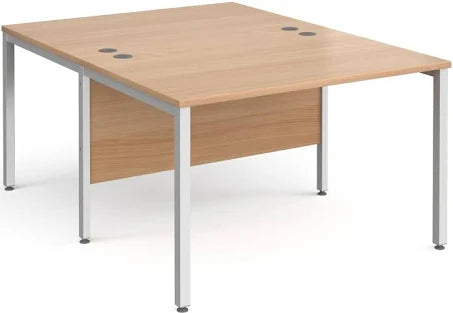 Gentoo Back to Back Desk with H-frame Leg 1200 x 1600mm - Beech