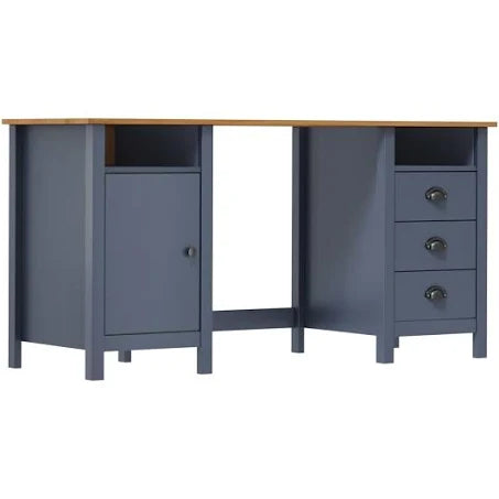 vidaXL Solid Wood Pine Desk Home Office Furniture Wooden Study Table Work ...