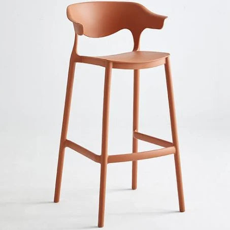 Pileable Apricot Color Polymer Compound Equestrian Seat Bar Stools with Arms ...