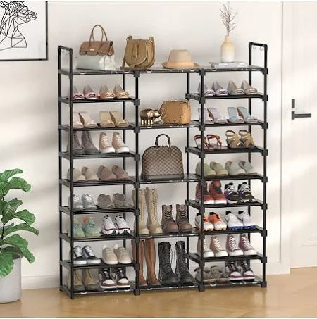 Living and Home - Large Open-Style Shoe Rack Fashion - Black