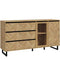 Nikomedes Sideboard in Spica Oak Matt Black Bartex Oak