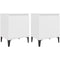 vidaXL Bed Cabinets with Metal Legs 2 Pcs White 40x30x50 cm