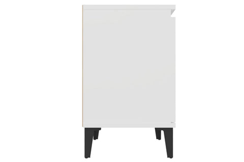 vidaXL Bed Cabinets with Metal Legs 2 Pcs White 40x30x50 cm