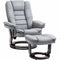 HOMCOM Manual Recliner and Footrest Set PU Leather Leisure Lounge Chair Armchair ...