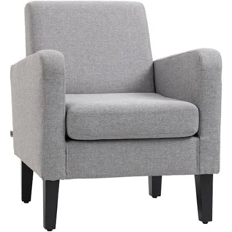 HOMCOM Modern Accent Armchair Light Grey, Grey