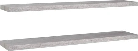 vidaXL Floating Wall Shelves 2 Pcs Concrete Grey 120x23.5x3.8 cm MDF