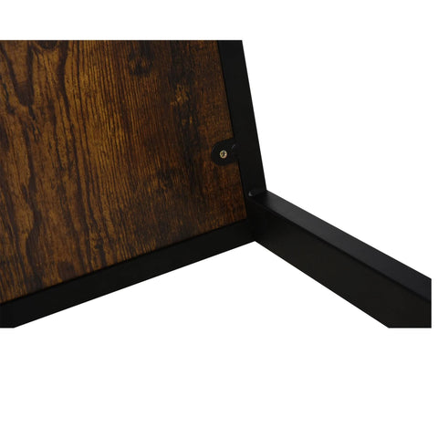 HOMCOM Industrial C-Shape Side Table with Steel Frame, Brown