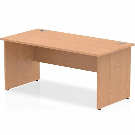 Impulse 1600mm Straight Desk with Wooden Panel Legs Oak Ref I000830 OE