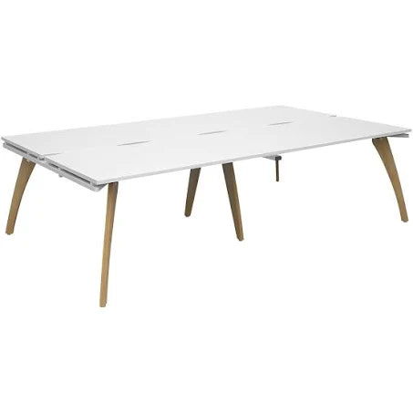 Dams International Double Back To Back Desk Fuze White with White Frame 2,800 x 1 ...
