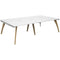 Dams International Double Back To Back Desk Fuze White with White Frame 2,800 x 1 ...