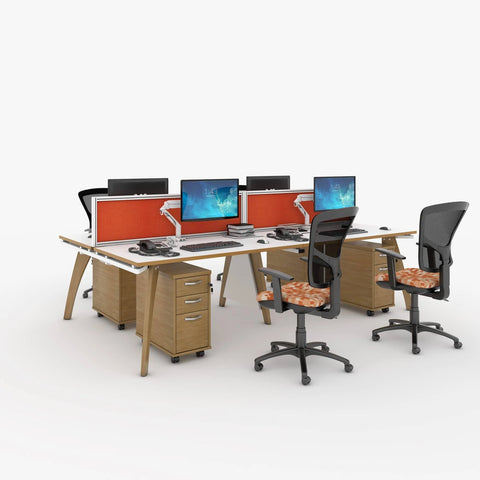 Dams International Double Back To Back Desk Fuze White with White Frame 2,800 x 1 ...