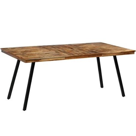 vidaXL Dining Table Reclaimed Teak and Steel 180x90x76 cm