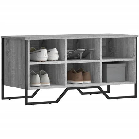 ZNTS Shoe Cabinet Grey Sonoma 90x38x45.5 cm Engineered Wood 848642