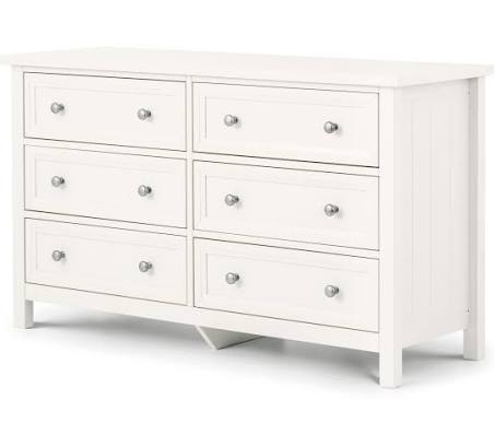 Netfurniture Marine 6 Drawer Wide Chest - Surf White