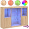 vidaXL Sideboards with LED Lights 3 Pcs Sonoma Oak Engineered Wood