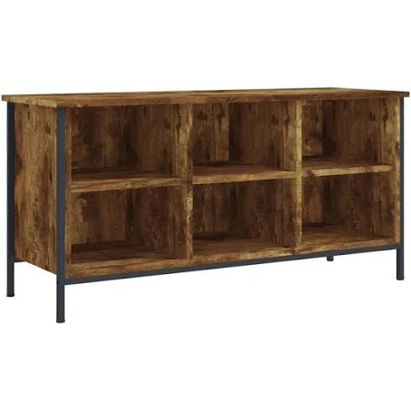 vidaXL Shoe Cabinet Smoked Oak 100x35x50 cm Engineered Wood