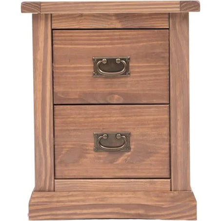 Cabinet Bits - Tirolo 2 Drawer Bedside Table - Light Brown