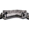 Portland Porto Mixed Fabric 4 Seater Corner Sofa - Black/Grey - Fabric & Leather ...