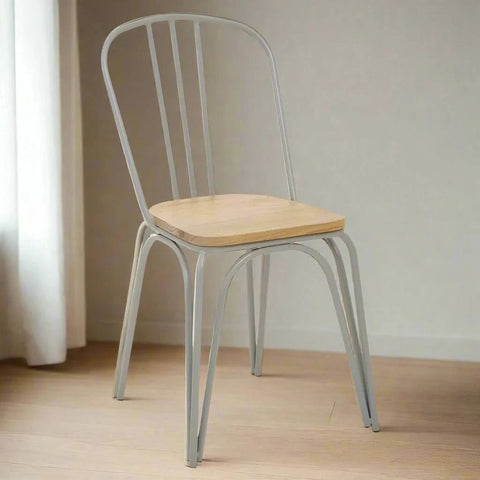 District Grey Finish Metal Frame Dining Chair