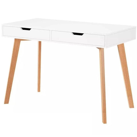 Gr8 Home Wooden White Computer Desk with Drawers - Ivory