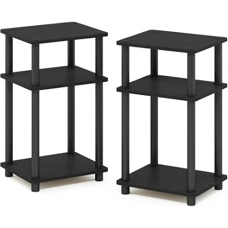 Furinno Just 3-Tier Turn-N-Tube End Table, Side Table, Nightstand, Americano ...