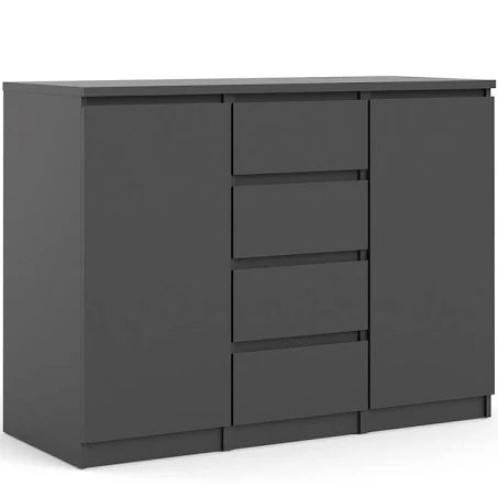 Furniture To Go Naia Sideboard 4 Drawers 2 Doors in Black Matt