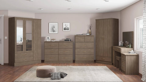 Seconique Nevada 3+2 Drawer Chest - Rustic Oak Effect
