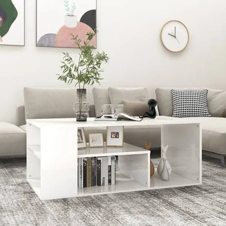 vidaXL Coffee Table High Gloss White 100x50x40 cm Chipboard