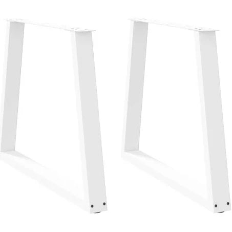 vidaXL Dining Table Legs V-Shape 2 Pcs White 70x(72-73.3) cm Steel