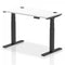 Dynamic Air 1200 X 600mm Height Adjustable Desk White Top Cable Ports