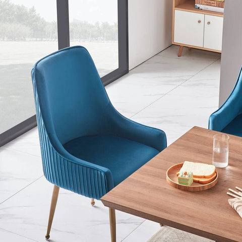 Soho Lux Velvet Dining Chair Single - Blue - Life Interiors
