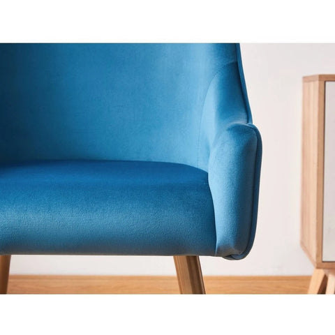 Soho Lux Velvet Dining Chair Single - Blue - Life Interiors