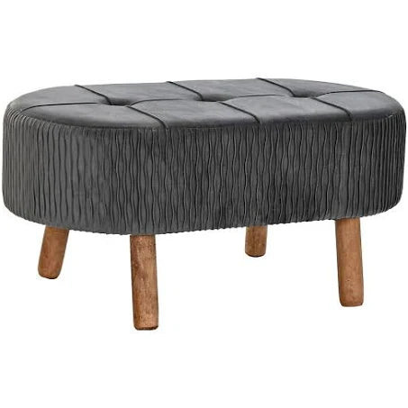 DKD Home Decor Grey Natural Dark Grey Wood Bench - 80 x 46 x 38 cm