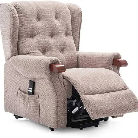 Harrogate Fabric Dual Motor Rise Recliner - Beige