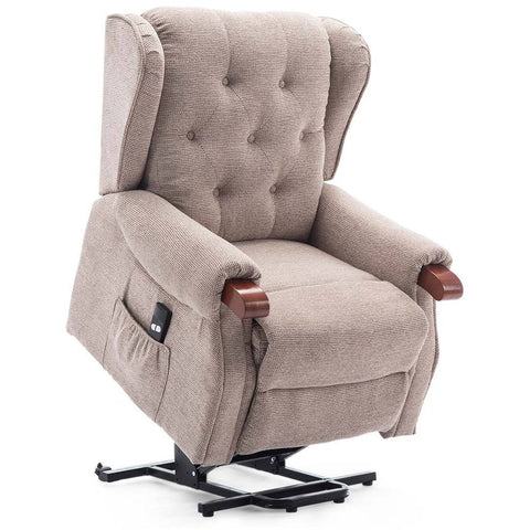 Harrogate Fabric Dual Motor Rise Recliner - Beige