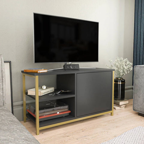 Muskegon TV Unit - Gold / Anthracite - Decorotika