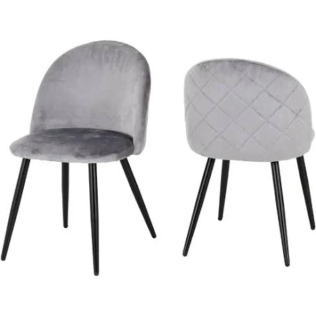 Seconique Marlow Set of 4 Grey Velvet Dining Chair