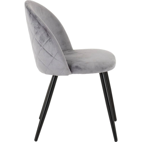 Seconique Marlow Set of 4 Grey Velvet Dining Chair