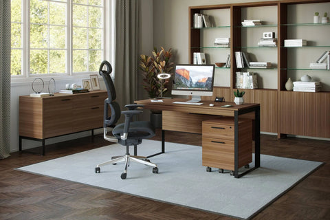 BDI Linea 6227 Mobile File Pedestal, Charcoal Stained Ash