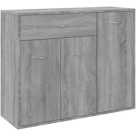 vidaXL Grey Sonoma Sideboard - Modern Engineered Wood Cabinet - 88x30x70 cm ...