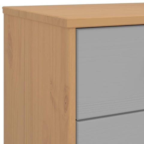 vidaXL Drawer Cabinet Olden Grey and Brown Solid Wood Pine