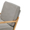 65cm Wide Linen Upholstered Wooden Armchair - Beige